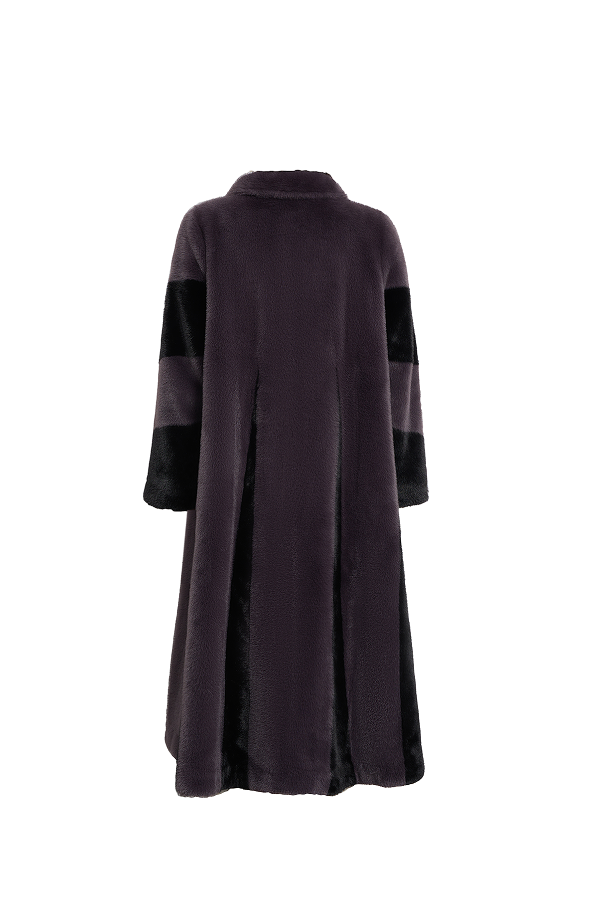 Lucchi Italy Women's Fur Long Coat - Grey/Black