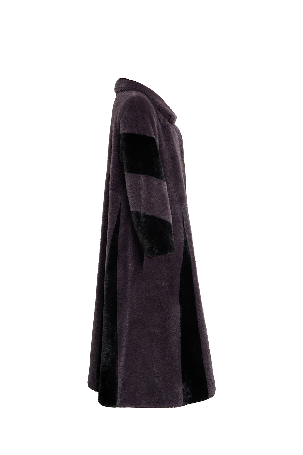 Lucchi Italy Women's Fur Long Coat - Grey/Black
