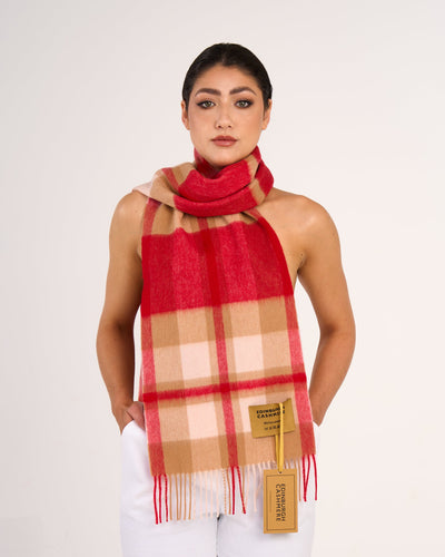 Lucchi Italy Scarf Plain Red 100% Pure Lambswool