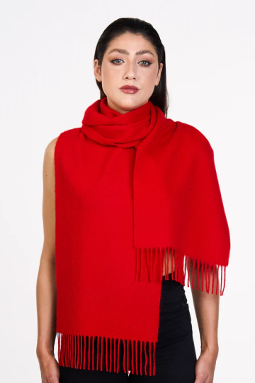 Lucchi Italy 100% Pure Cashmere Scarf Red Small