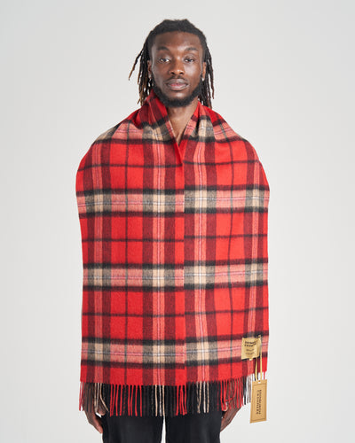 100% Pure Lambswool Scarf Thomson Black/Red