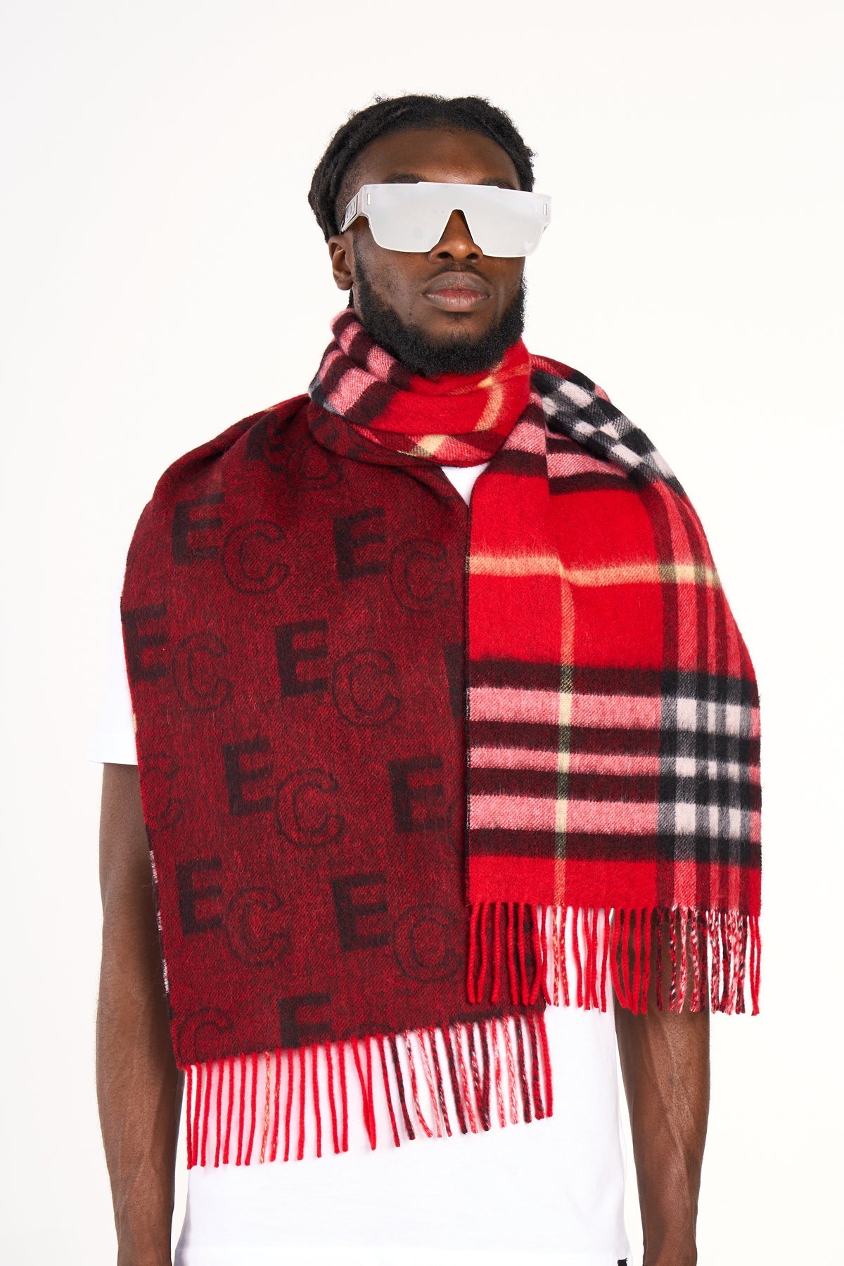 Lucchi Italy Exclusive Iconic Designer Scarf EC Red