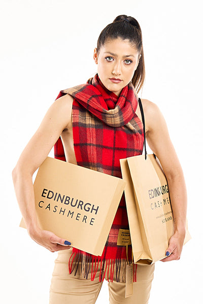 Lucchi Italy Luxury Scarf EC Check Exclusive Iconic Design