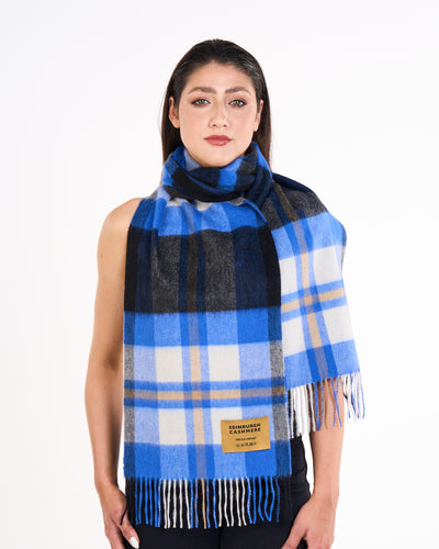 100% Pure Lambswool Scarf DC Blue/Black
