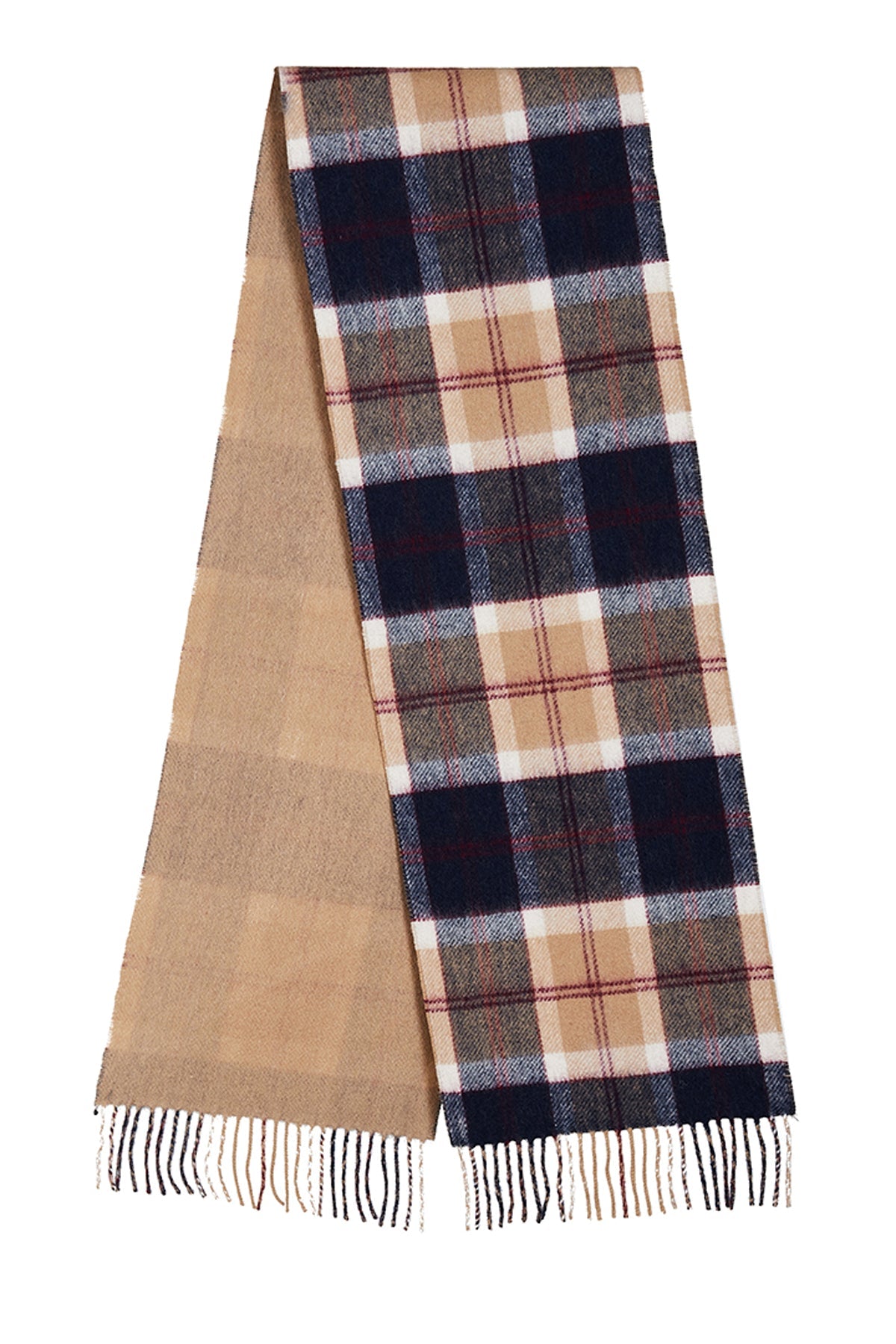 Lucchi Italy Reversible Scarf Bannockbane Navy 100% Pure Lambswool