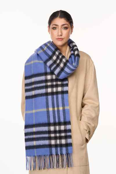 Lucchi Italy Cashmere Scarf DC Classic Blue Oversized Wrap
