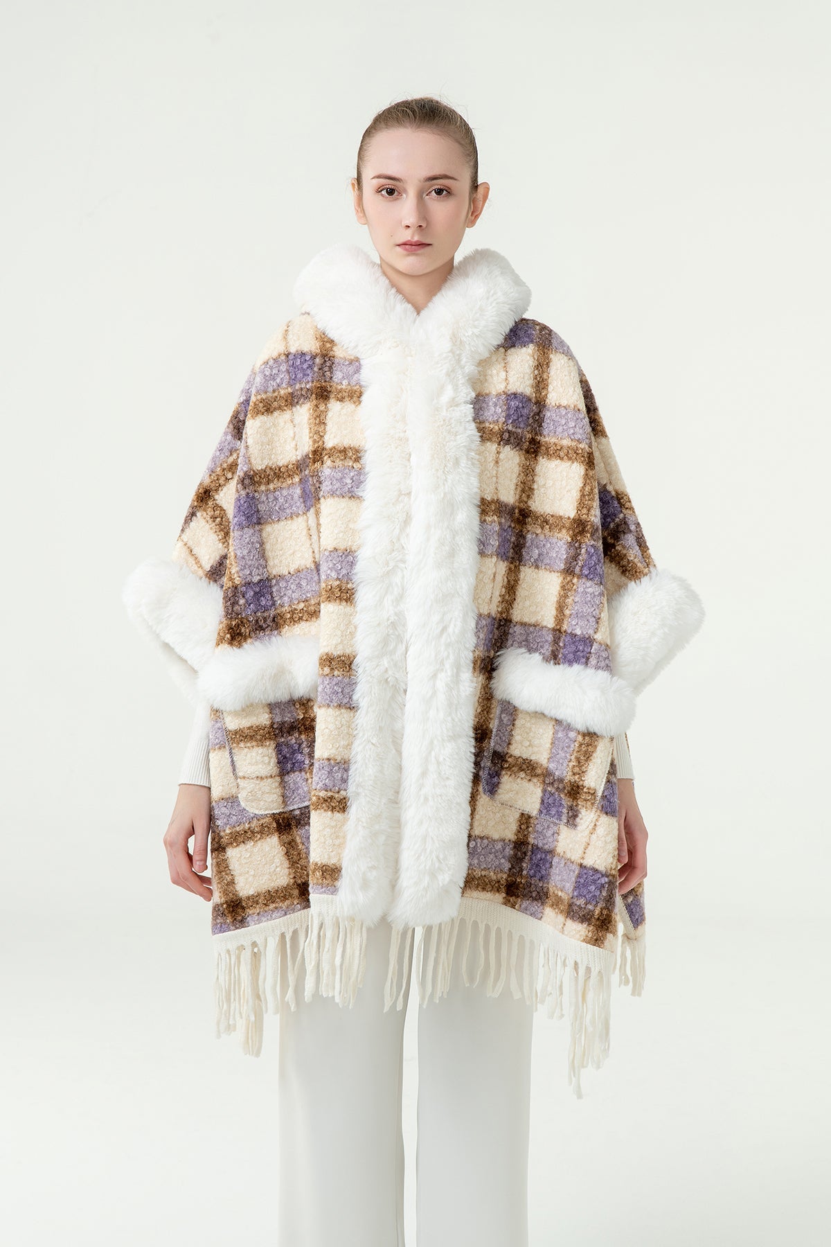 Lucchi Italy Women's Hooded Cape - Lilac