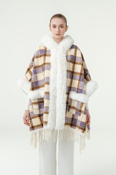 Lucchi Italy Women's Hooded Cape - Lilac