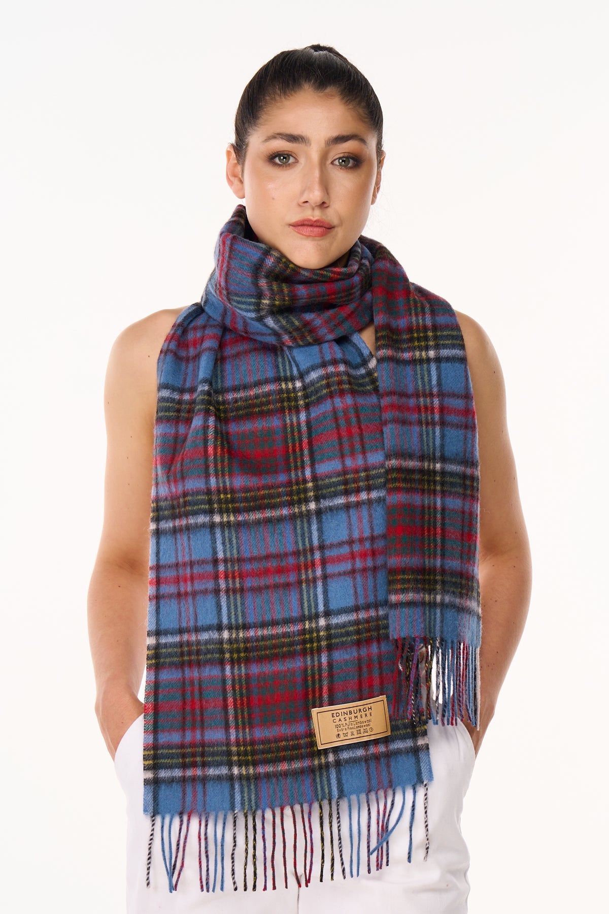 Lucchi Italy Cashmere Scarf Scottish Design Tartan Anderson