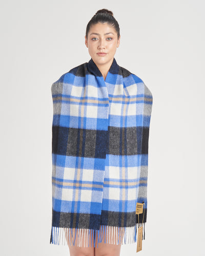 100% Pure Lambswool Scarf DC Blue/Black