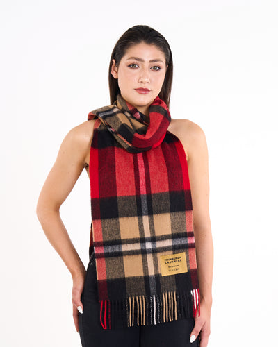 100% Pure Lambswool Scarf DC Scott Red