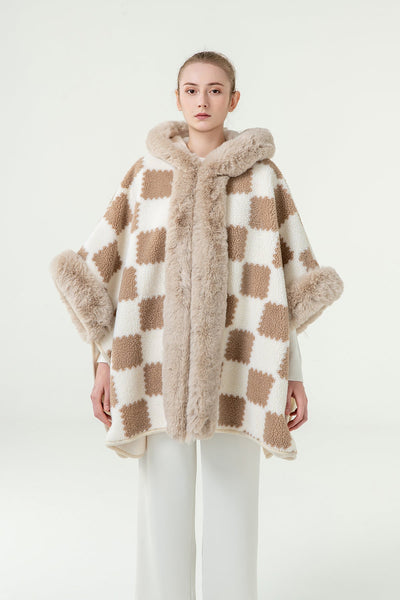 Lucchi Italy Women's Hooded Cape - Beige