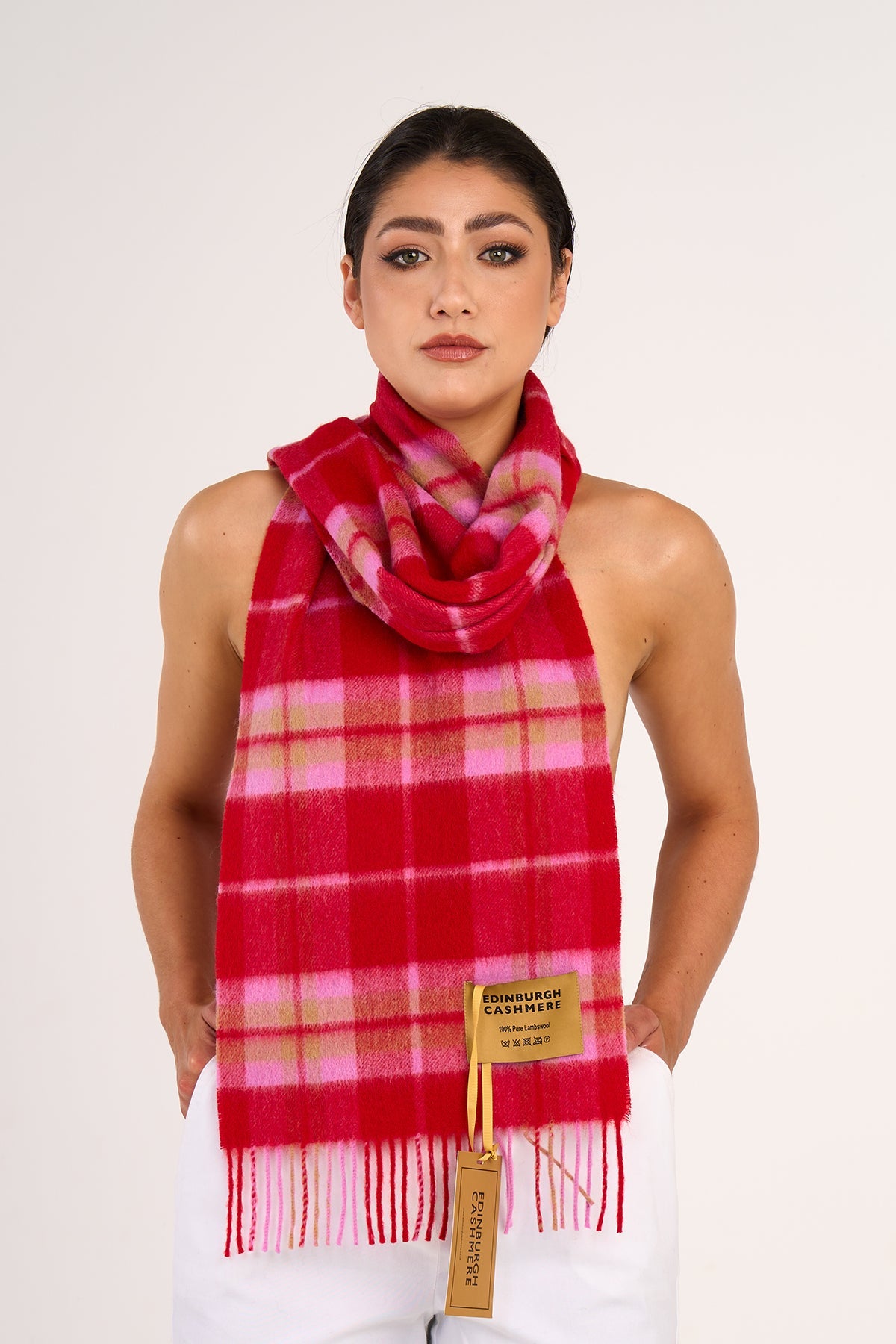 Lucchi Italy Luxury Scarf EC Check Exclusive Iconic Design