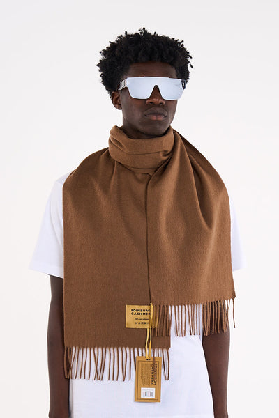 Lucchi Italy 100% Pure Extra Fine Wool Scarf Brown Small