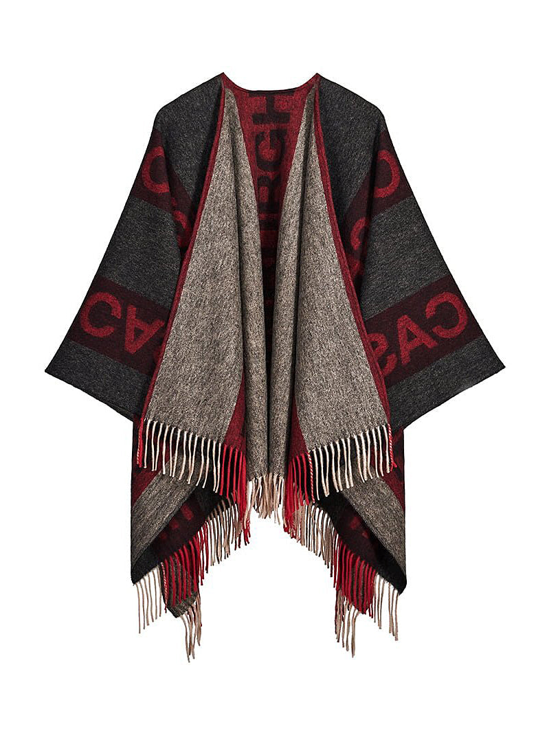 Lucchi Italy Edinburgh Red Cape 100% Pure Lambswool