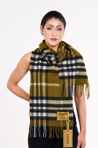 Lucchi Italy Scarf DC Classic Green 100% Pure Lambswool