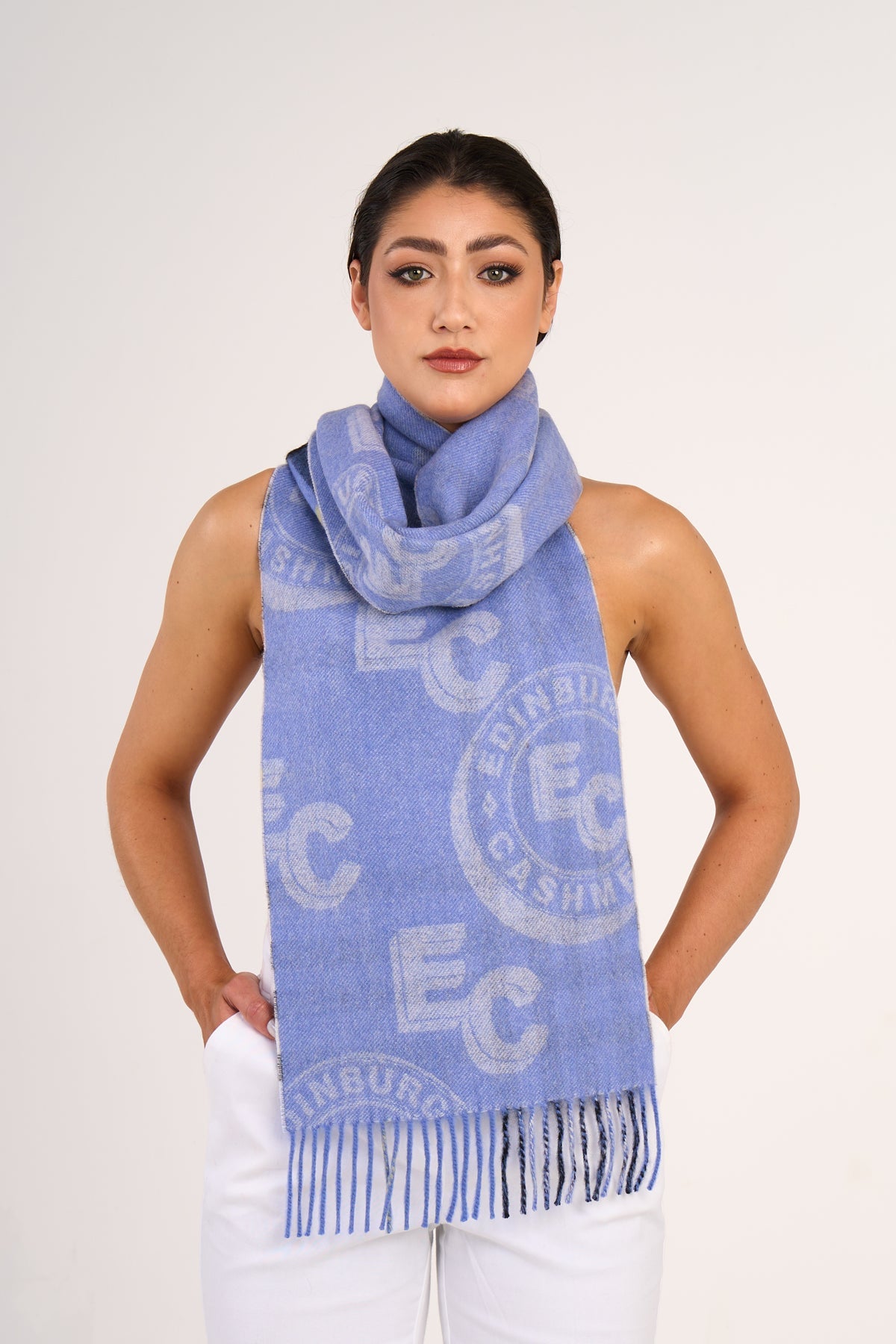 Lucchi Italy Designer Scarf Blue