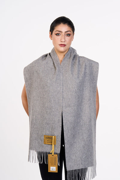 Lucchi Italy 100% Pure Cashmere Scarf Grey Small