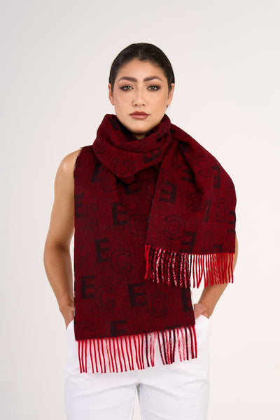Lucchi Italy Exclusive Iconic Designer Scarf EC Red