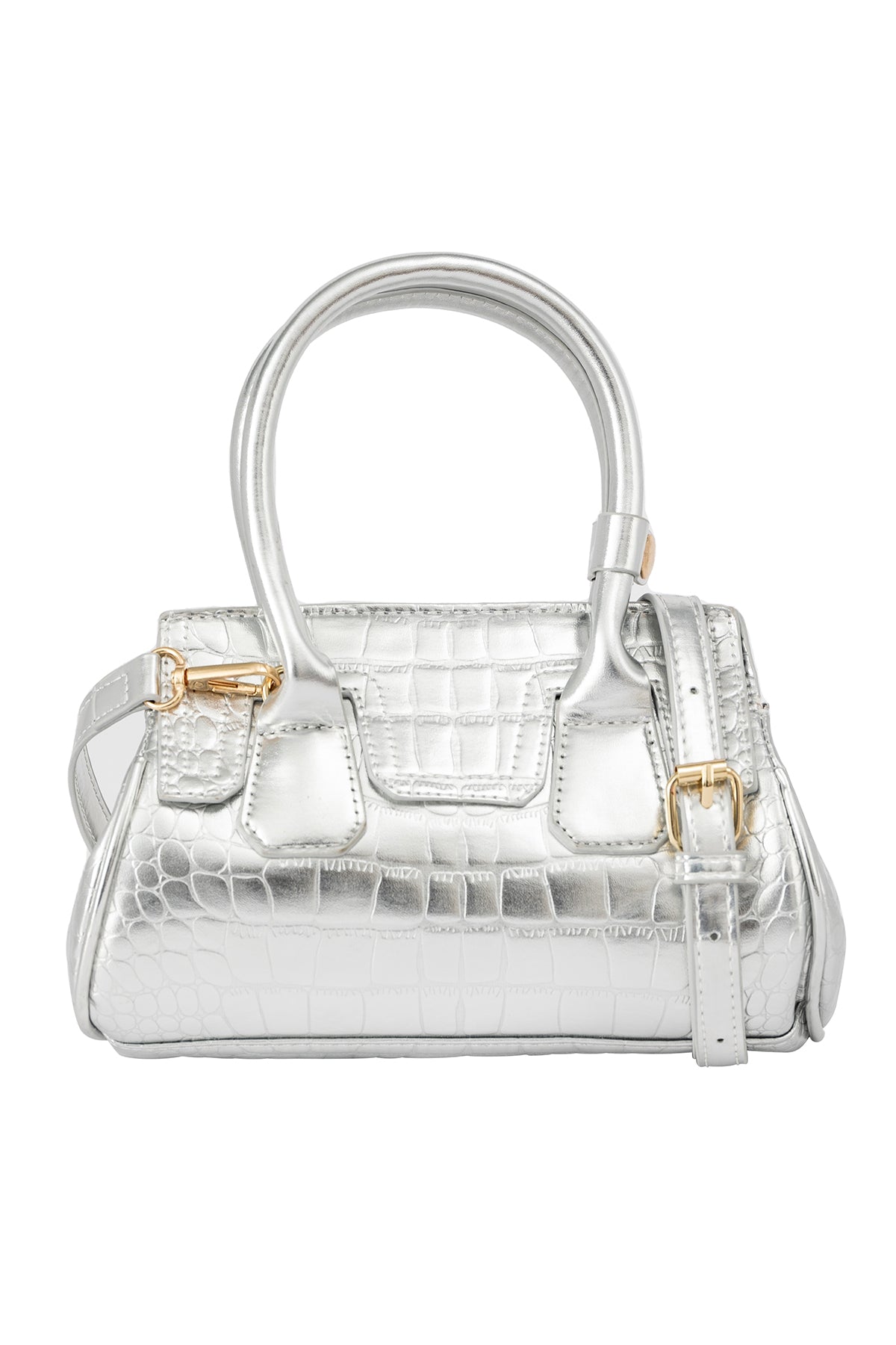 Lucchi Italy Women's Handbag Design - Croco Silver