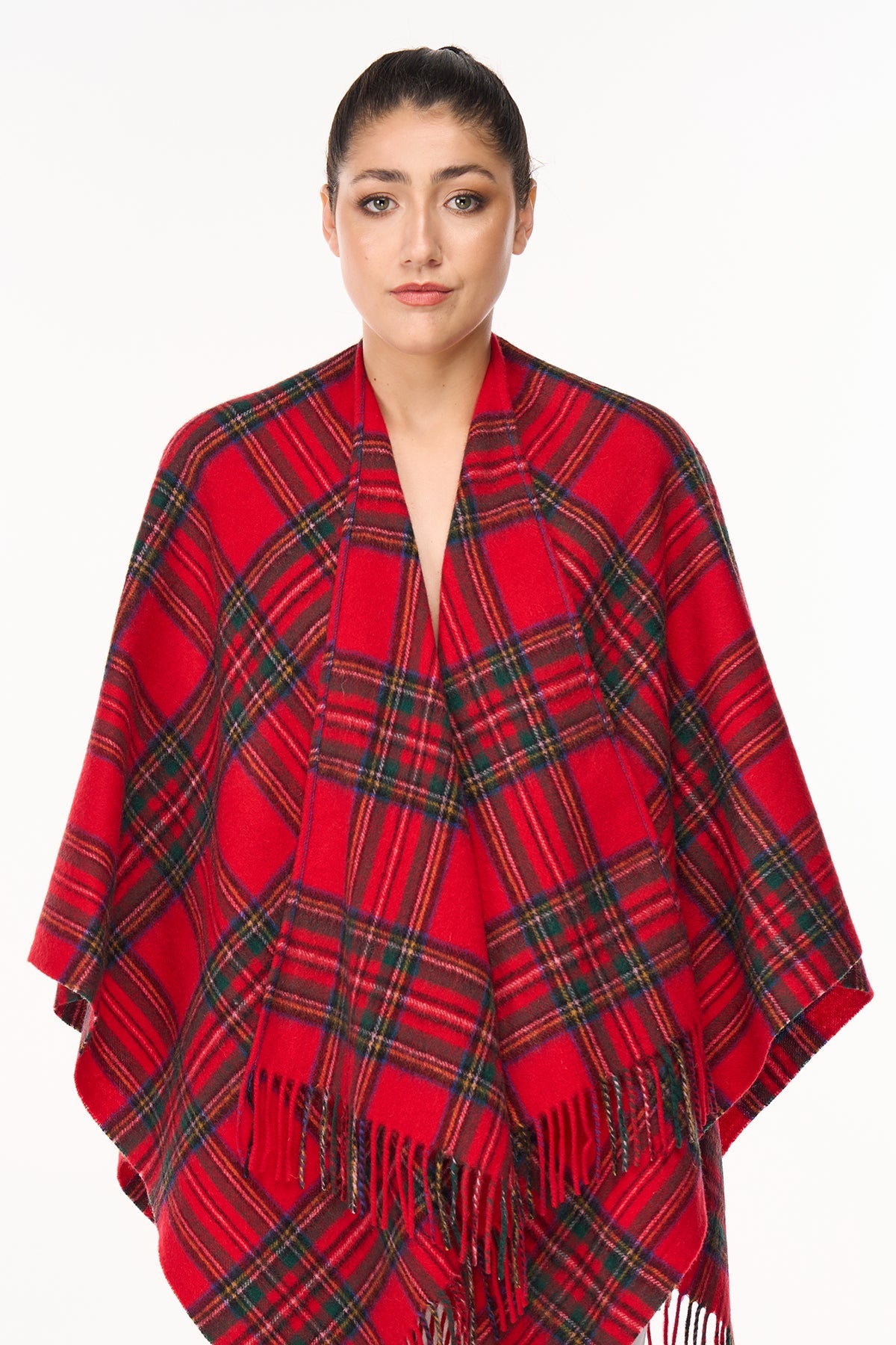 Lucchi Italy Cashmere Poncho Cape Scottish Royal Stewart