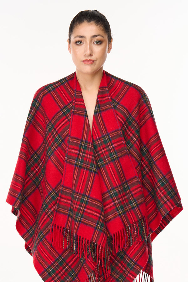 Lucchi Italy Cashmere Poncho Cape Scottish Royal Stewart