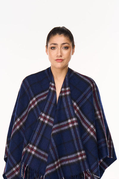Lucchi Italy Cape Scottish Design Poncho 100% Pure Lambs wool