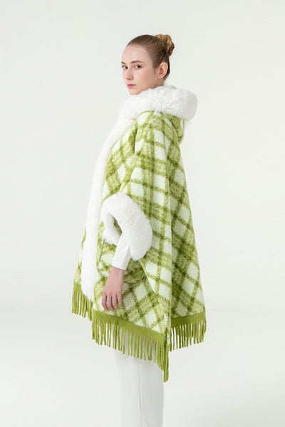 Lucchi Italy Women's Hooded Cape - Green