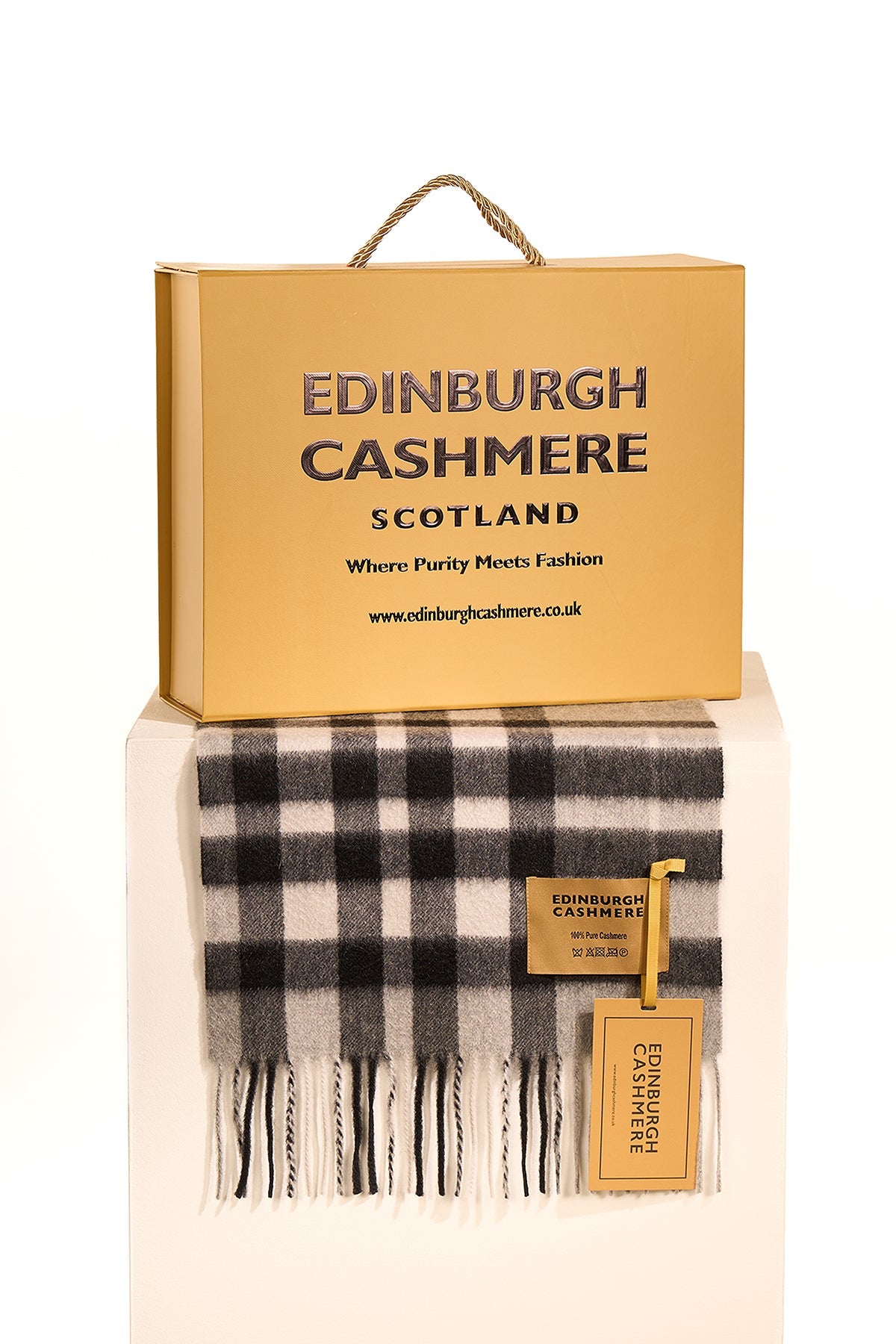DC Check Cashmere Scarf Grey