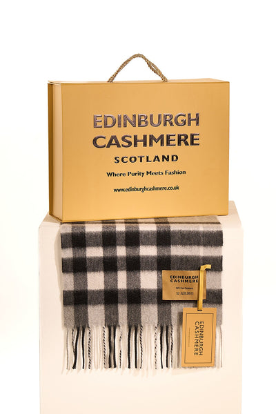 DC Check Cashmere Scarf Grey