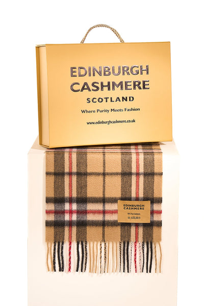 Cashmere Scarf Scottish Thomson Camel Design