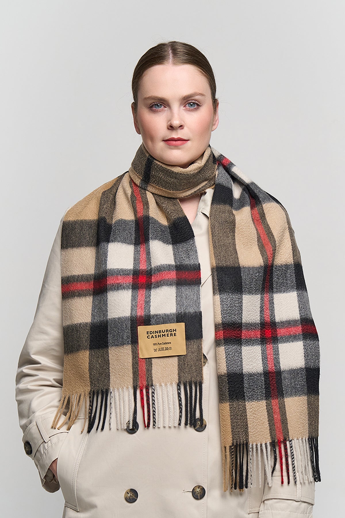 DC Scott Cashmere Scarf Camel and Black