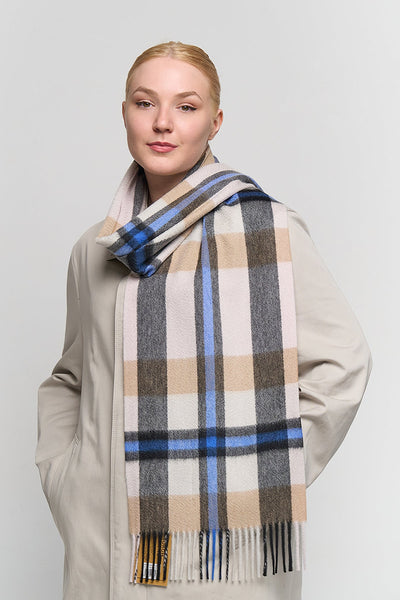 DC Scott Cashmere Scarf Blue/Camel