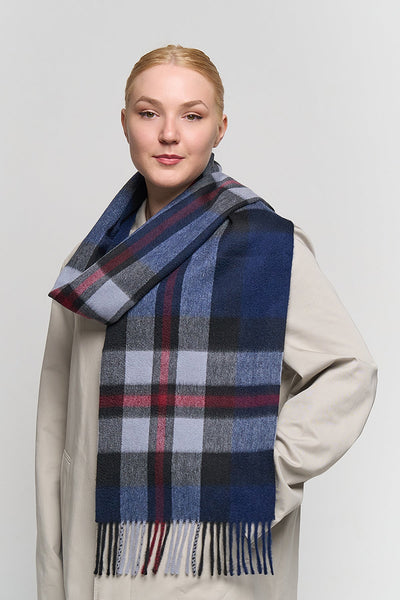 100% Pure Cashmere Scarf Scottish Design Navy