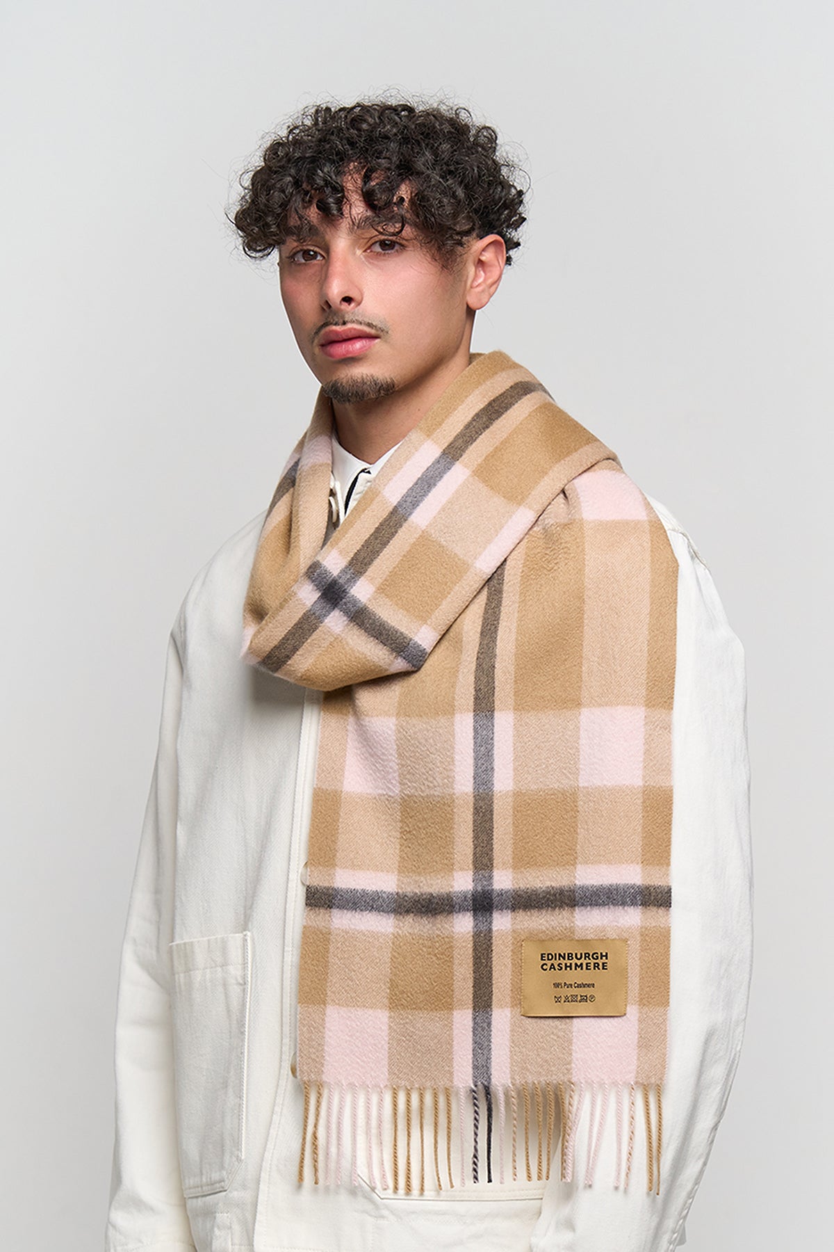DC Scott Cashmere Scarf Camel and Black 3
