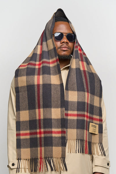DC Scott Cashmere Scarf Camel and Black