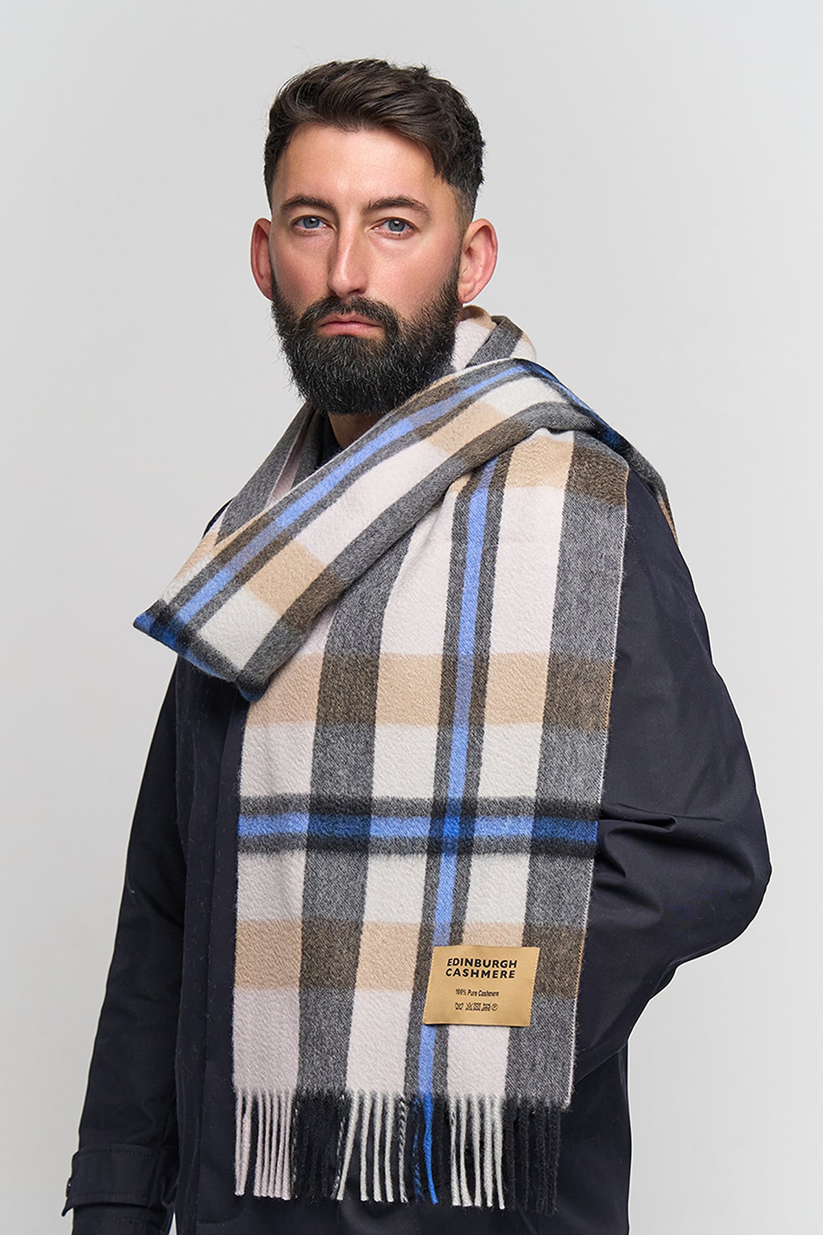 DC Scott Cashmere Scarf Camel and Cream
