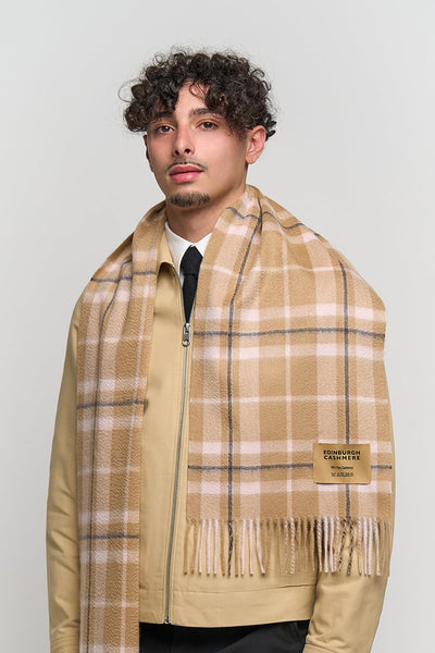 Cashmere Scarf Scottish Thomson Camel Design