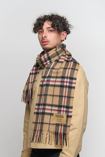 Cashmere Scarf Thomson Camel Light Tartan