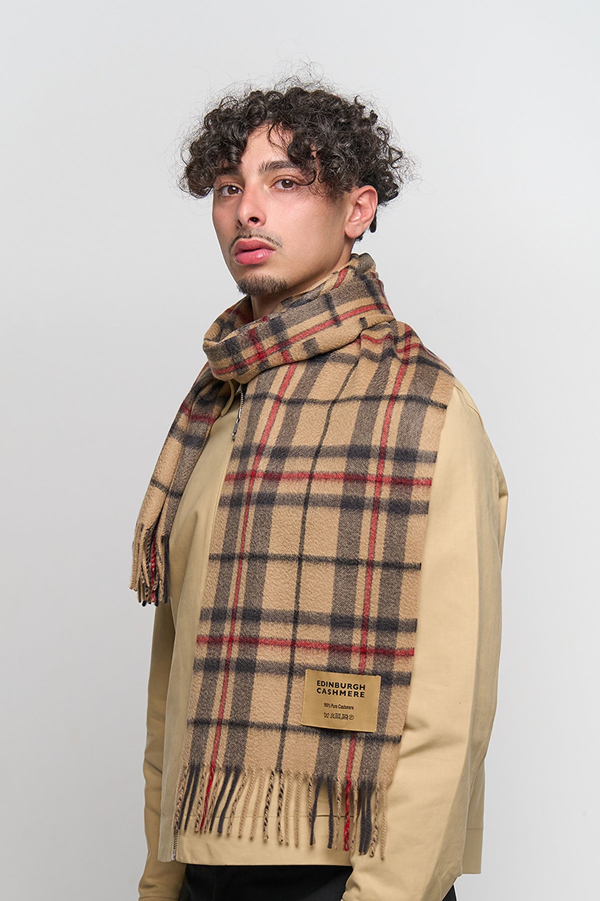 Cashmere Scarf Scottish Thomson Camel Design