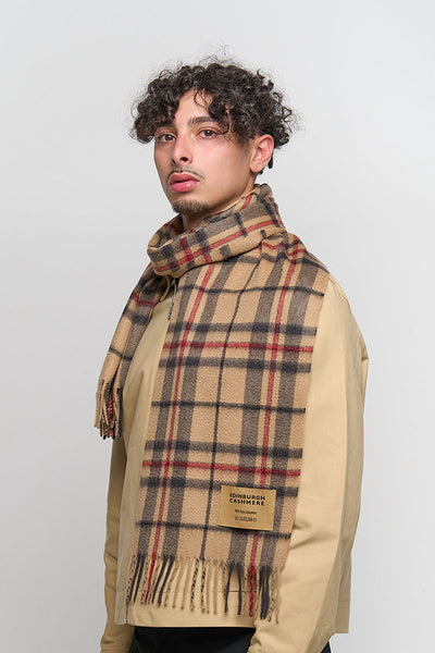 Cashmere Scarf Scottish Thomson Camel Design