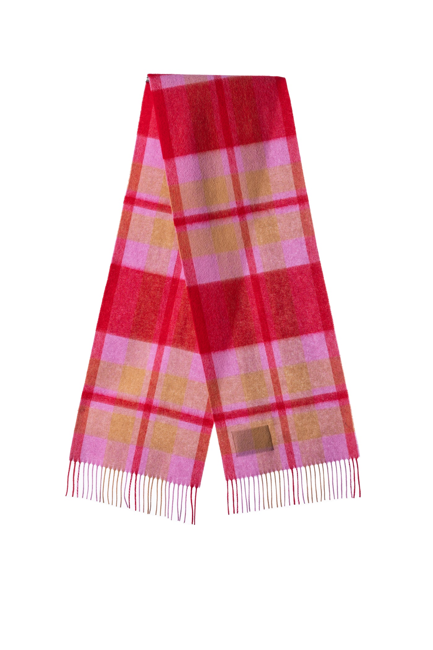 100% Pure Lambswool Scarf DC Scott Red/Blue