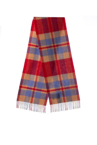 100% Pure Lambswool Scarf DC Scott Camel/Red