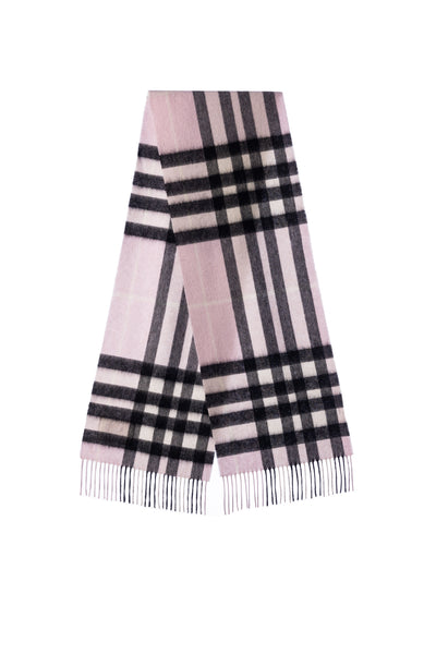 100% Pure Lambswool Scarf DC Check Light Pink