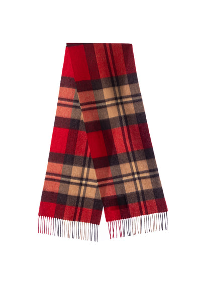 100% Pure Lambswool Scarf DC Red/Black