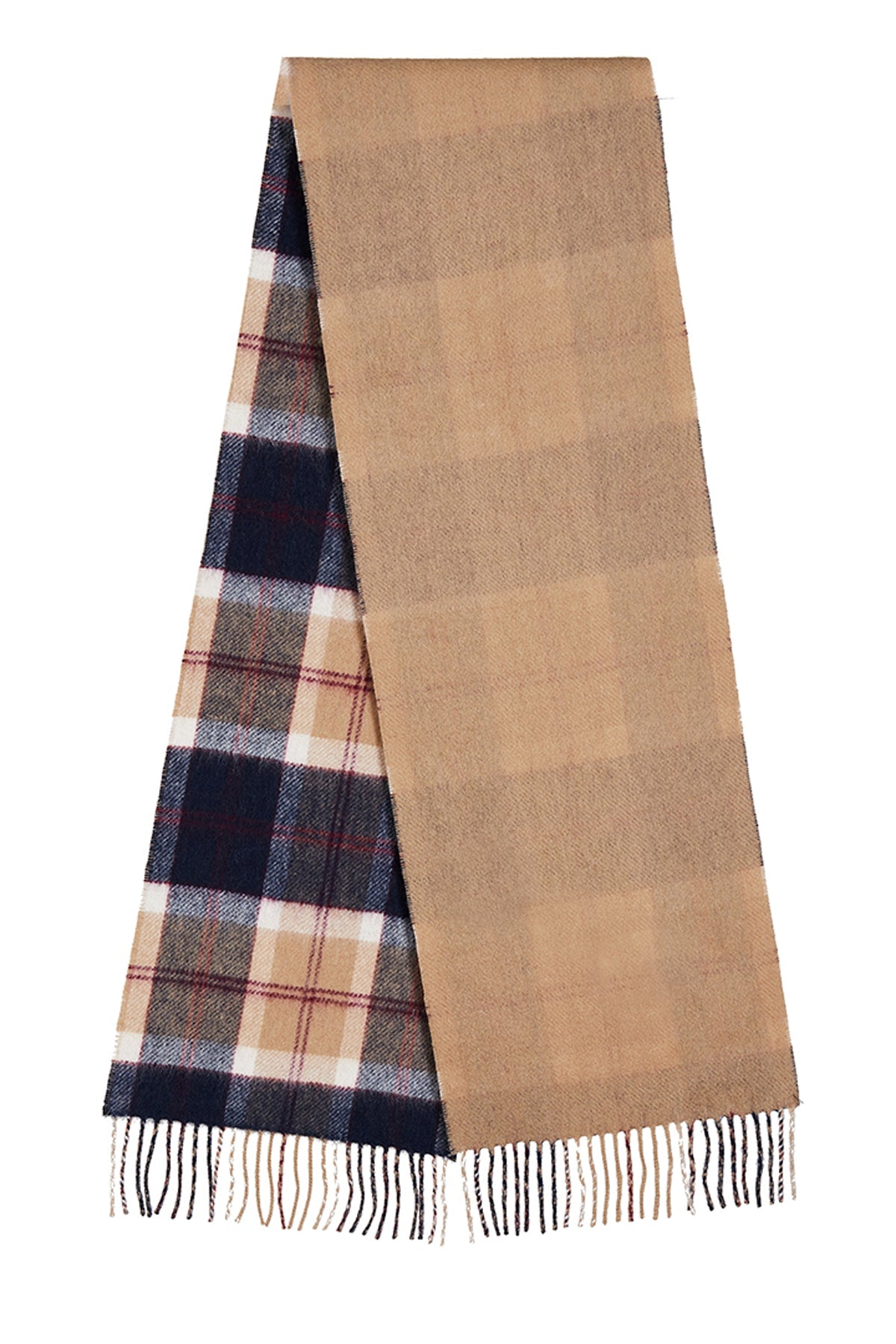 Lucchi Italy Reversible Scarf Bannockbane Navy 100% Pure Lambswool