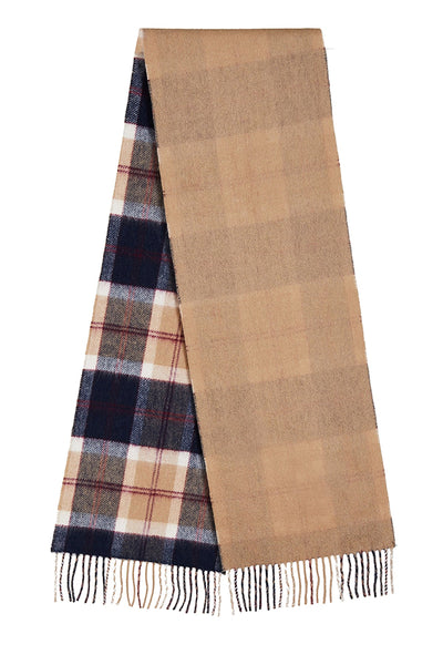 Lucchi Italy Reversible Scarf Bannockbane Navy 100% Pure Lambswool