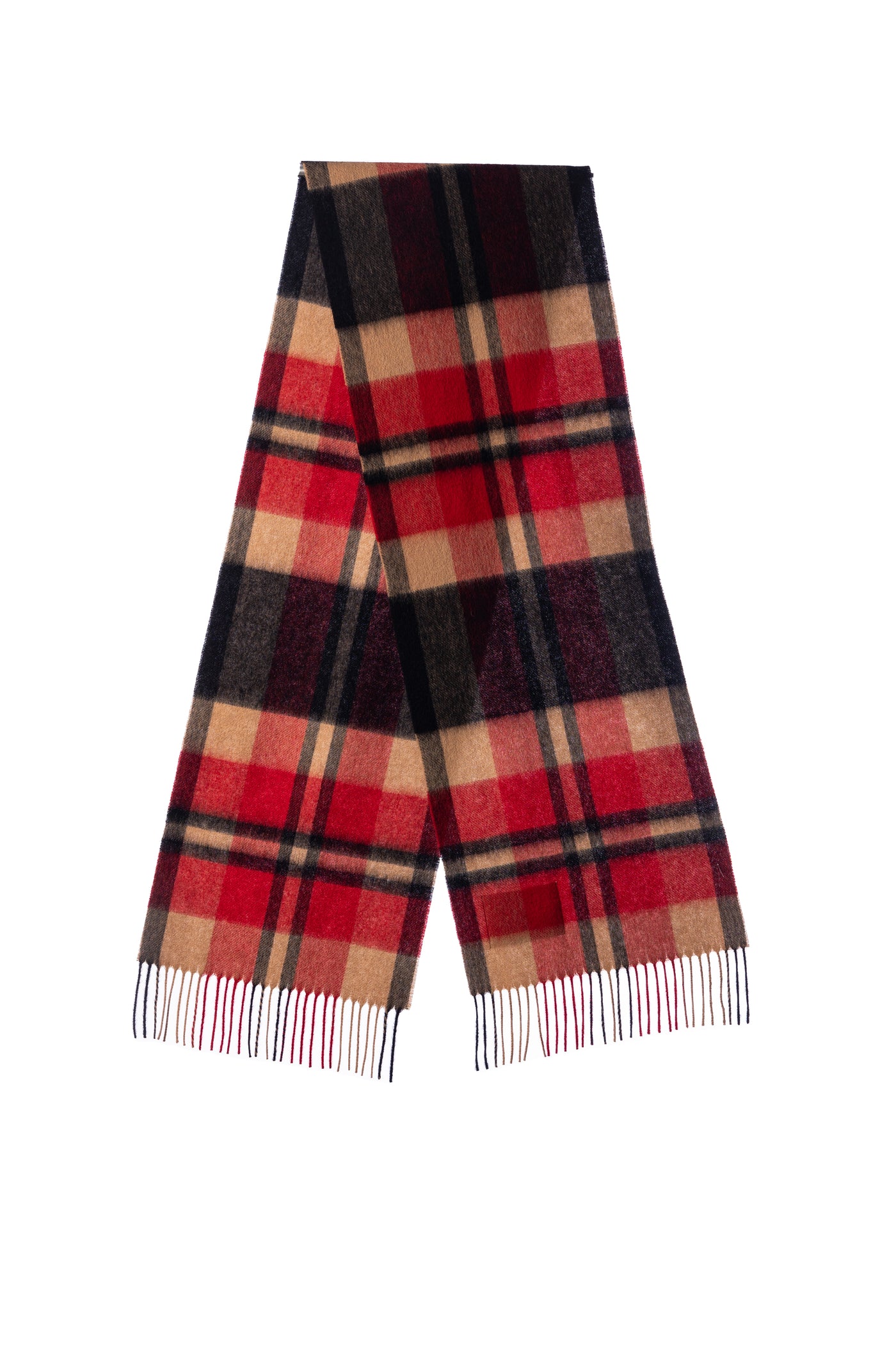 100% Pure Lambswool Scarf DC Scott Red/Black