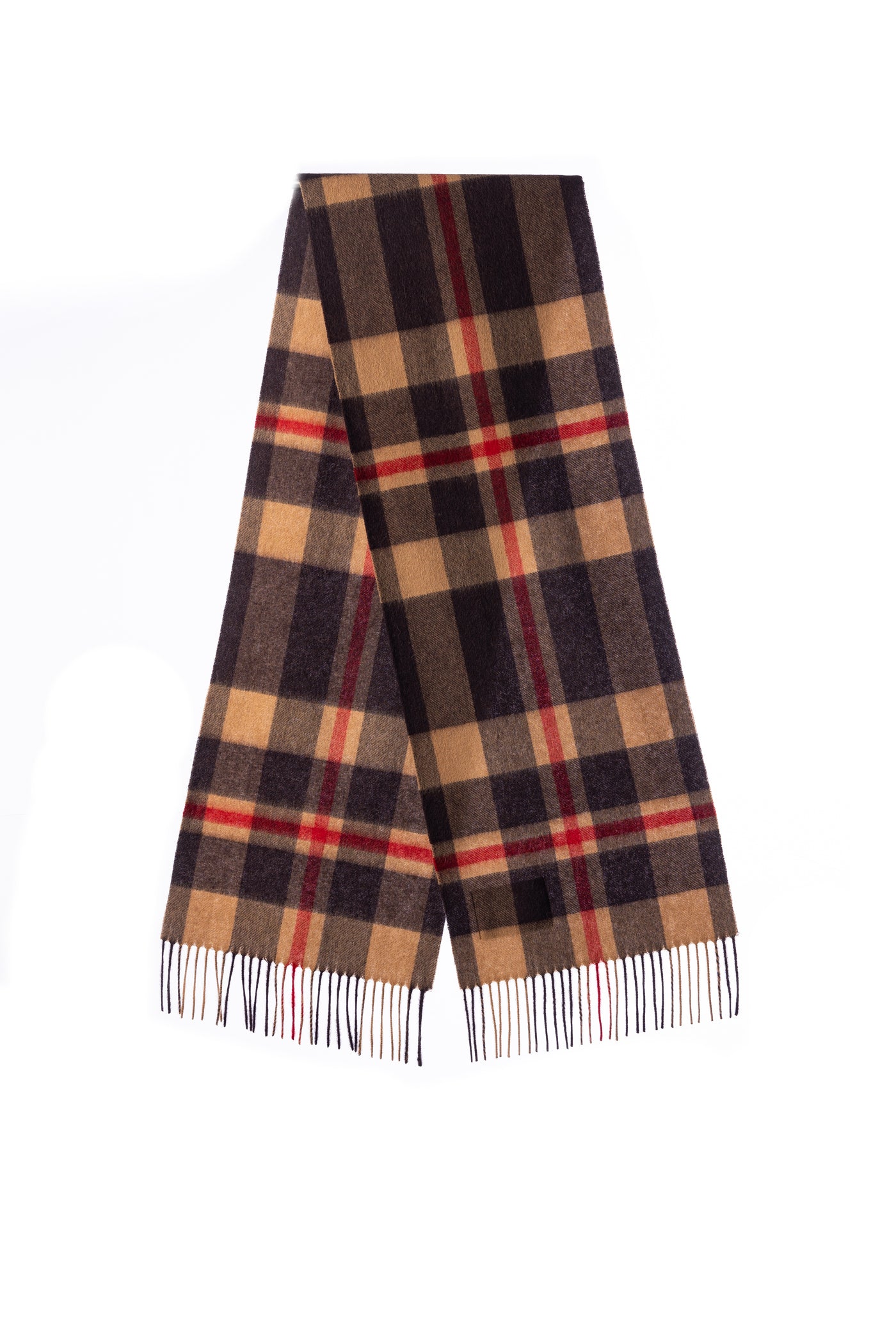 100% Pure Lambswool Scarf DC Camel/Black