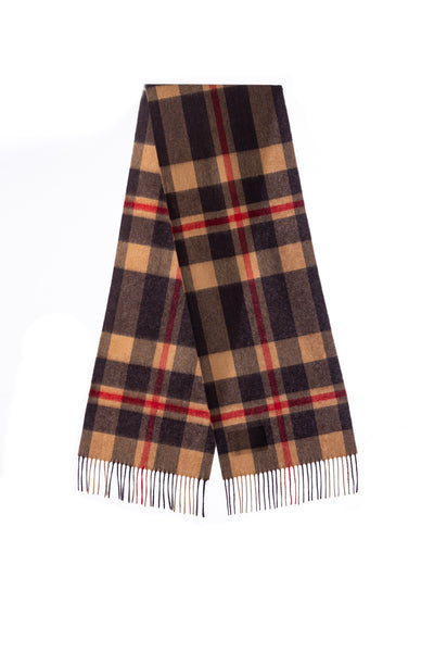 100% Pure Lambswool Scarf DC Camel/Black